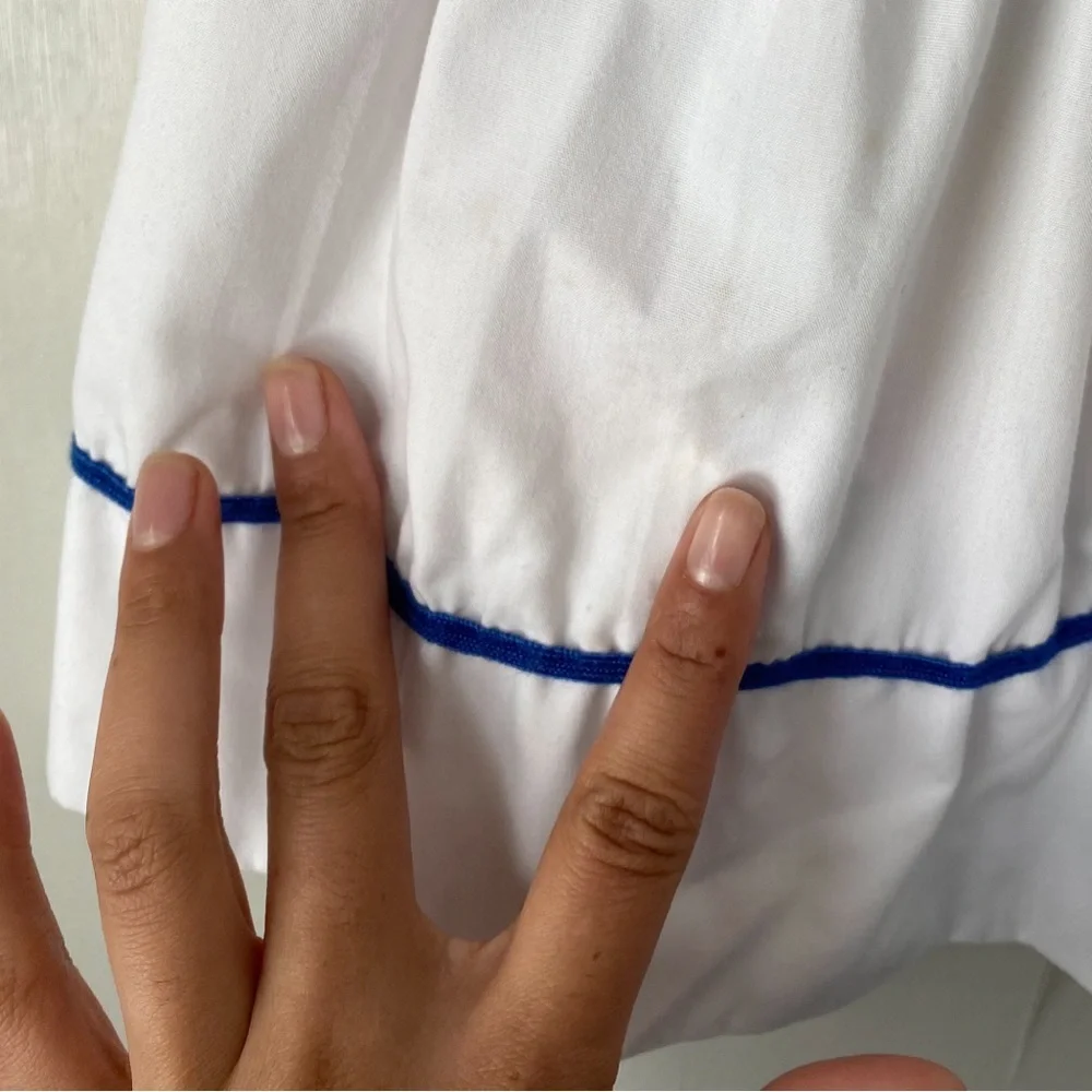Vintage Embroidered Sailboat Nautical Short Sleeve Sailor Dress - Picture 8 of 9
